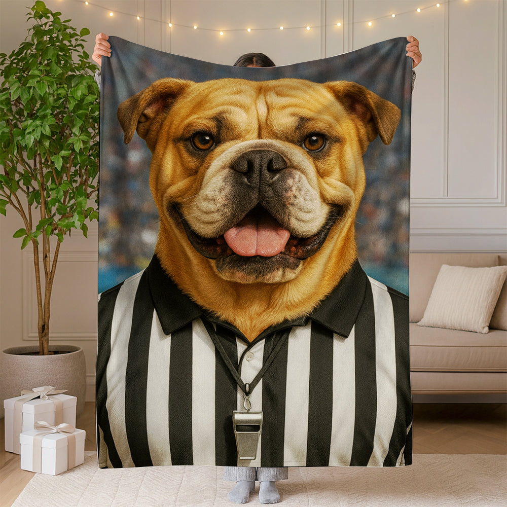 Custom Photo Referee Dog BlanketGift For Dog Lovers