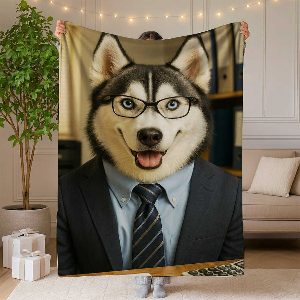 Custom Photo Accountant Dog BlanketGift For Dog Lovers