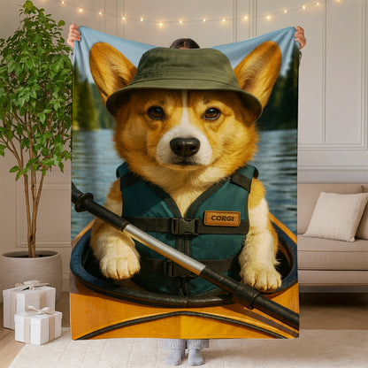 Custom Photo Kayak Dog BlanketGift For Dog Lovers