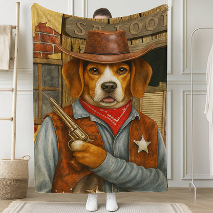 Custom Photo Dog Cowboy Canvas