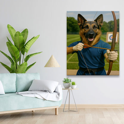 Custom Photo Archery Dog Canvas Gift For Dog Lovers