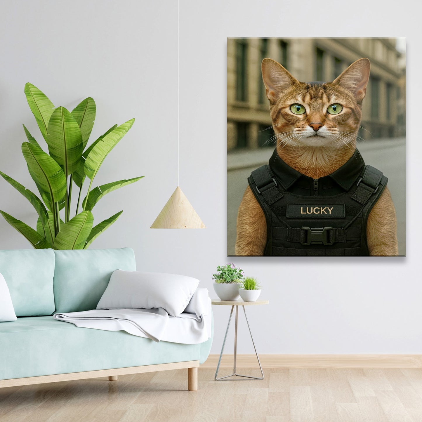 Custom Photo Tactical Cat Canvas Gift For Cat Lovers