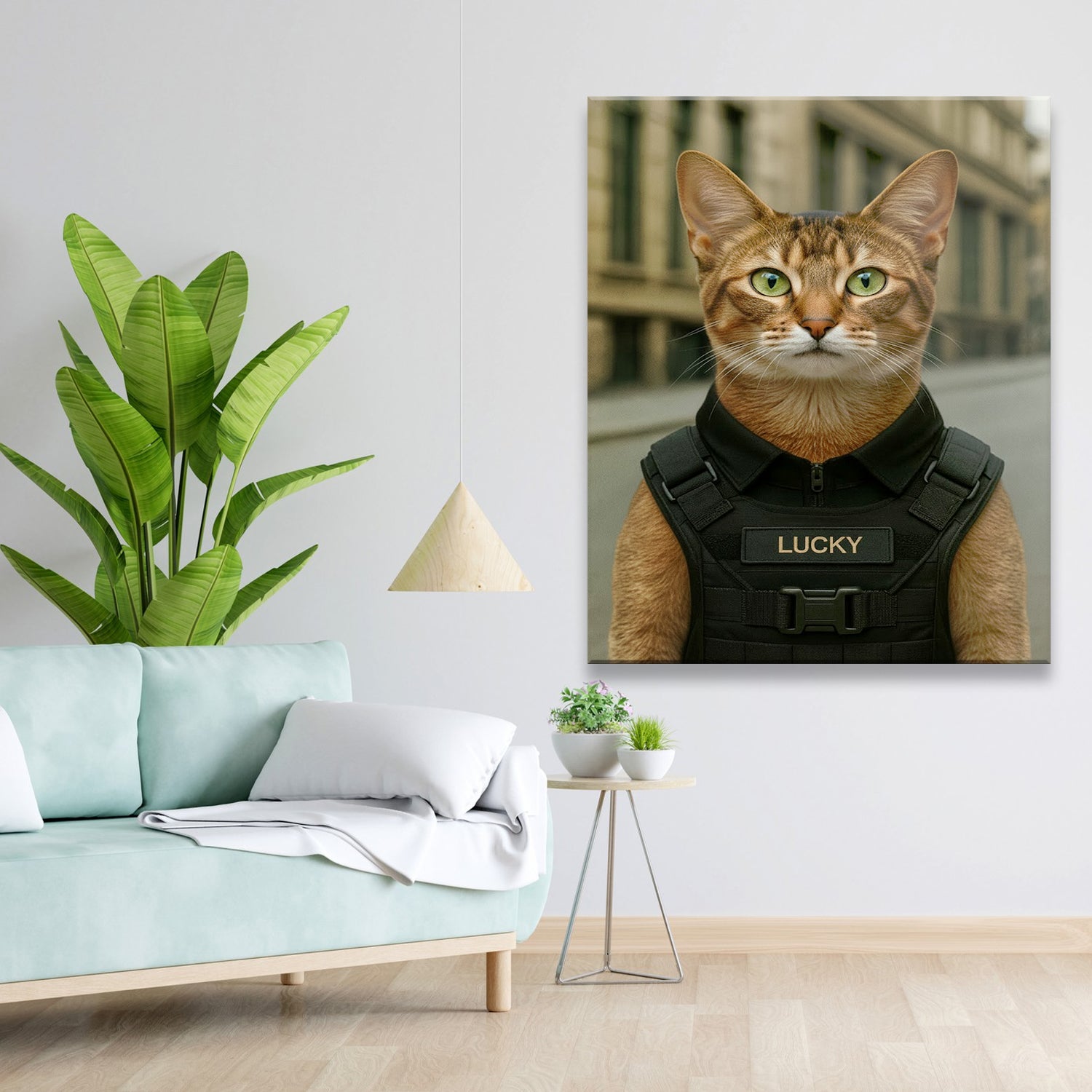 Custom Photo Tactical Cat Canvas Gift For Cat Lovers