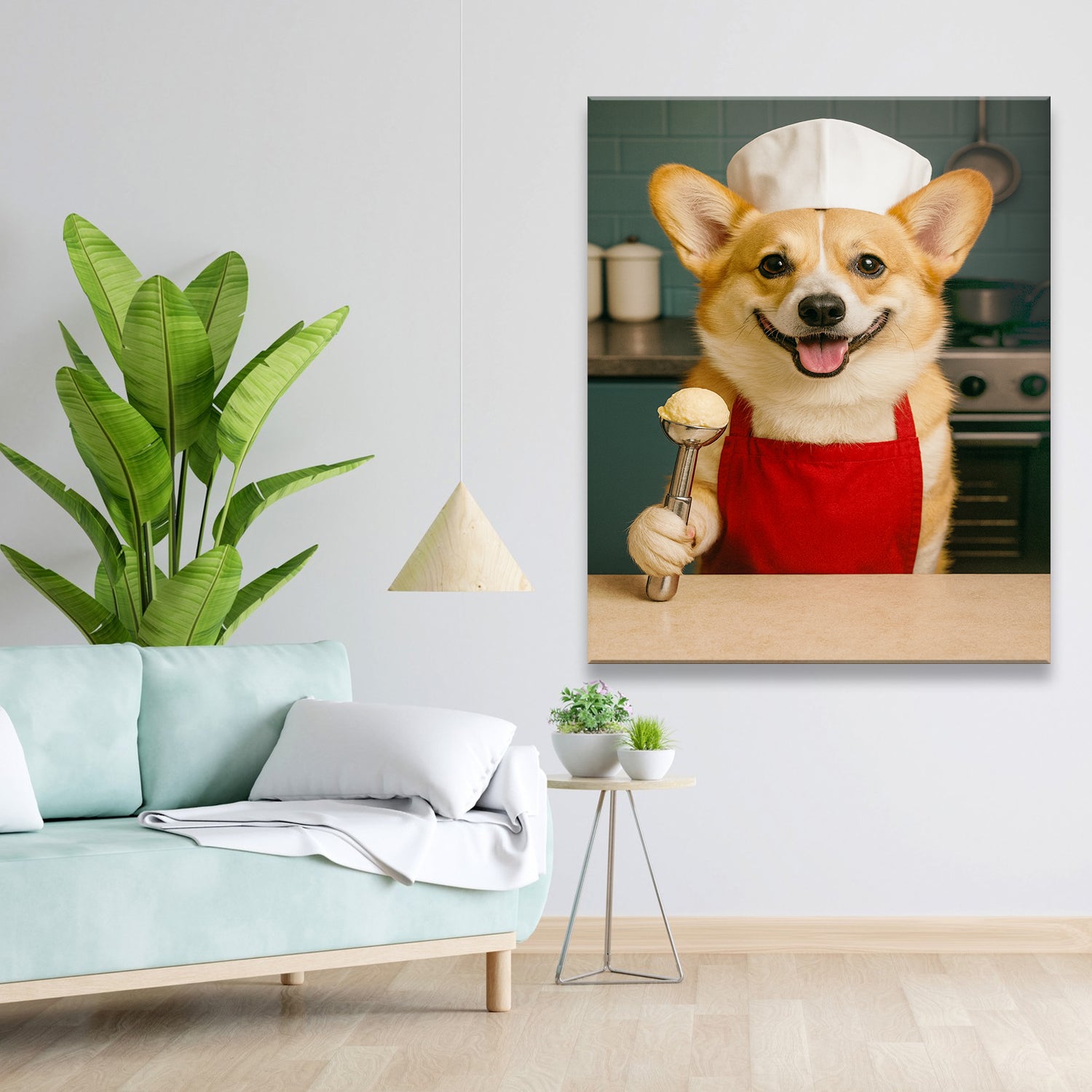 Custom Photo Dog Chef Canvas Gift For Dog Lovers
