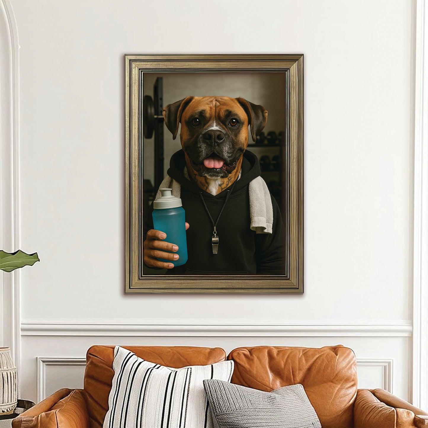 Custom Photo Personal Trainer Dog Canvas Framed Wall Art Gift For Dog Lovers