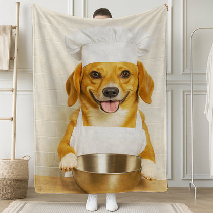 Custom Photo Dog Chef BlanketGift For Dog Lovers