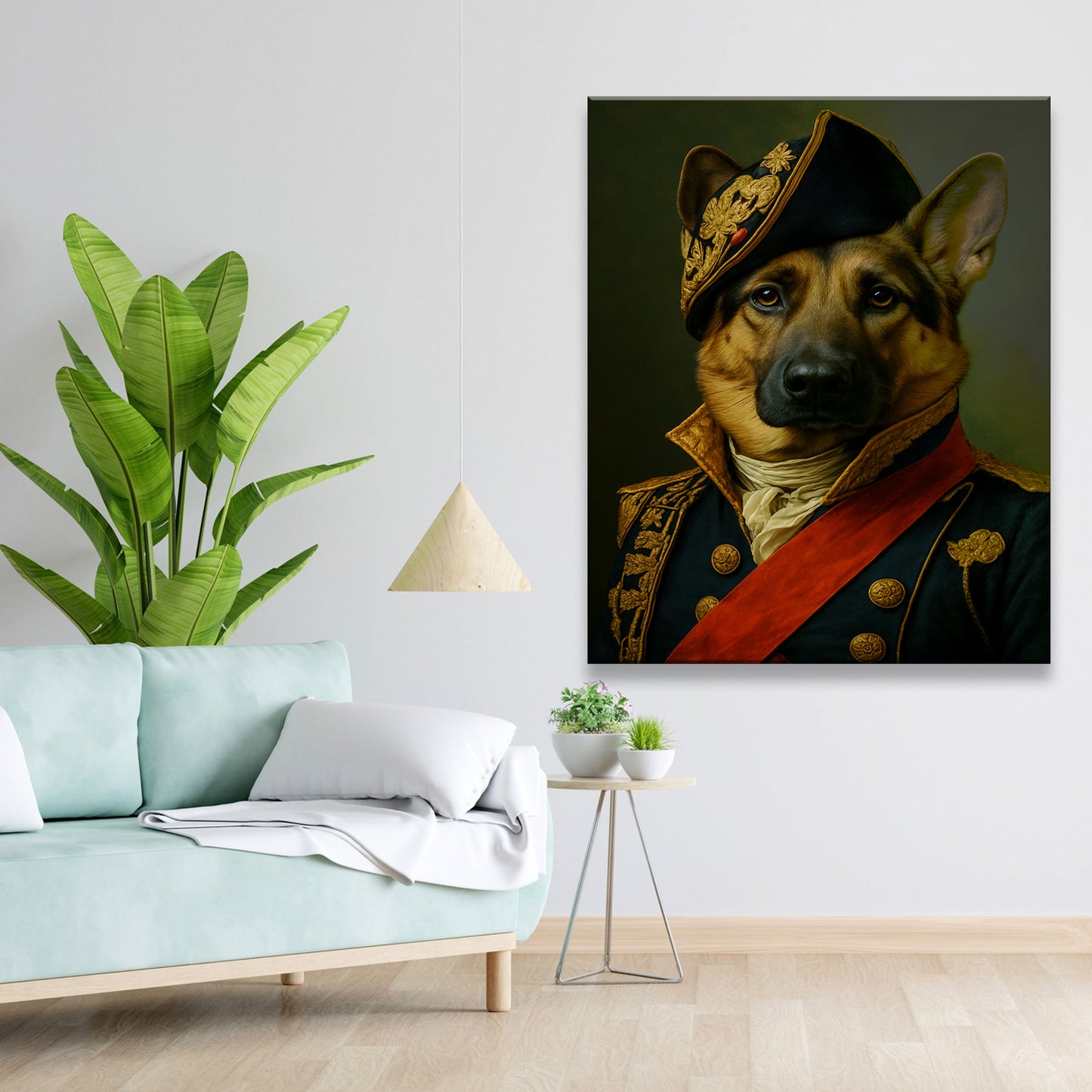 Custom Photo Portrait Royal Dog Canvas Gift For Dog Lovers