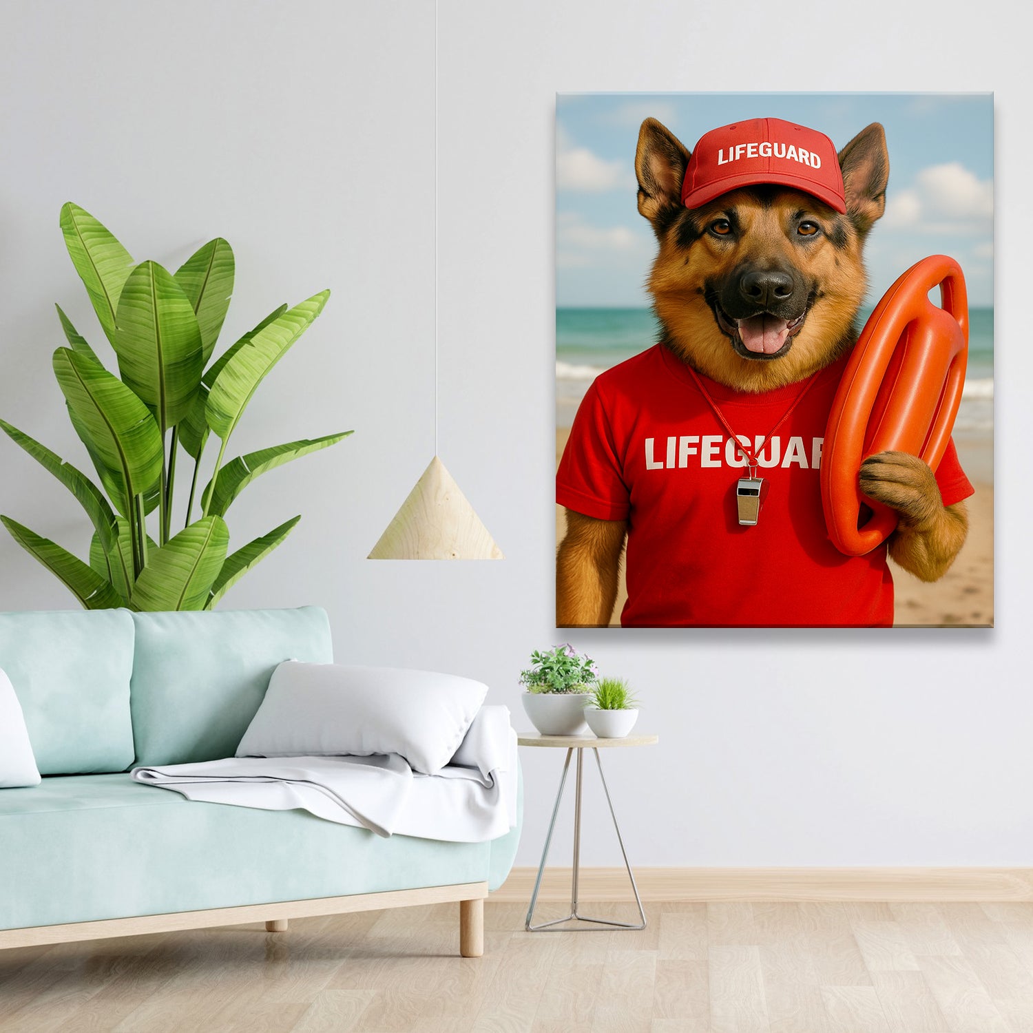 Custom Photo Lifeguard Dog Canvas Gift For Dog Lovers