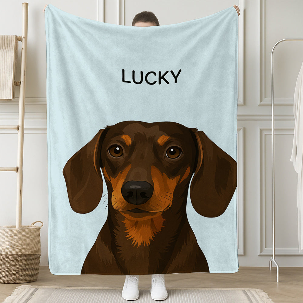 Custom Photo Minimalist Classic Dog BlanketGift For Dog Lovers