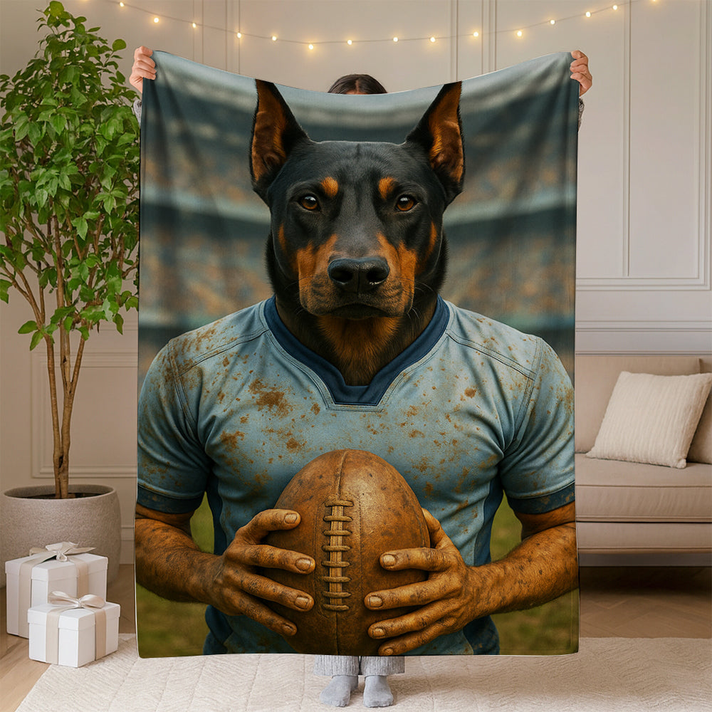 Custom Photo Rugby Dog BlanketGift For Dog Lovers