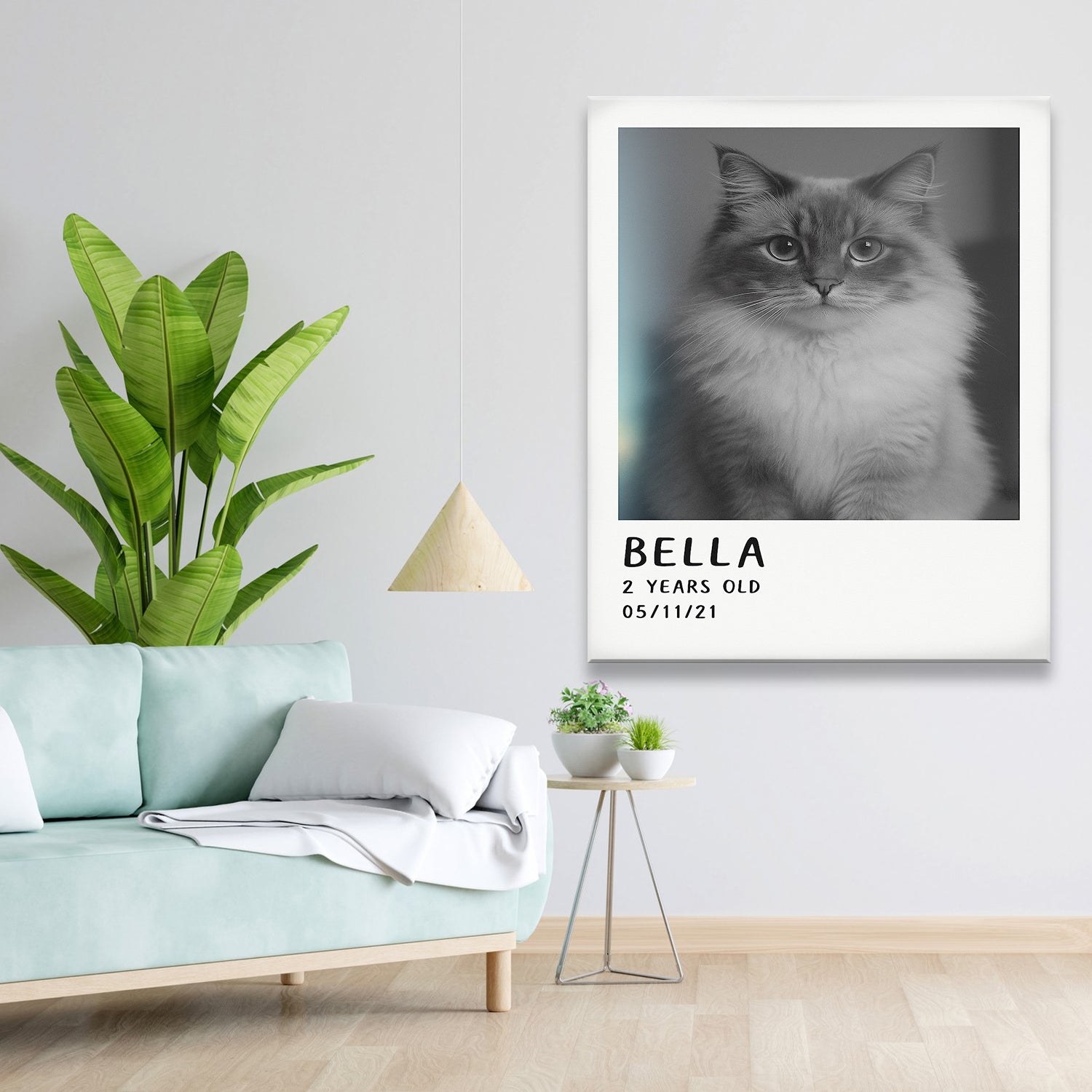 Custom Photo Polaroid Film Canvas Gift For Cat Lovers