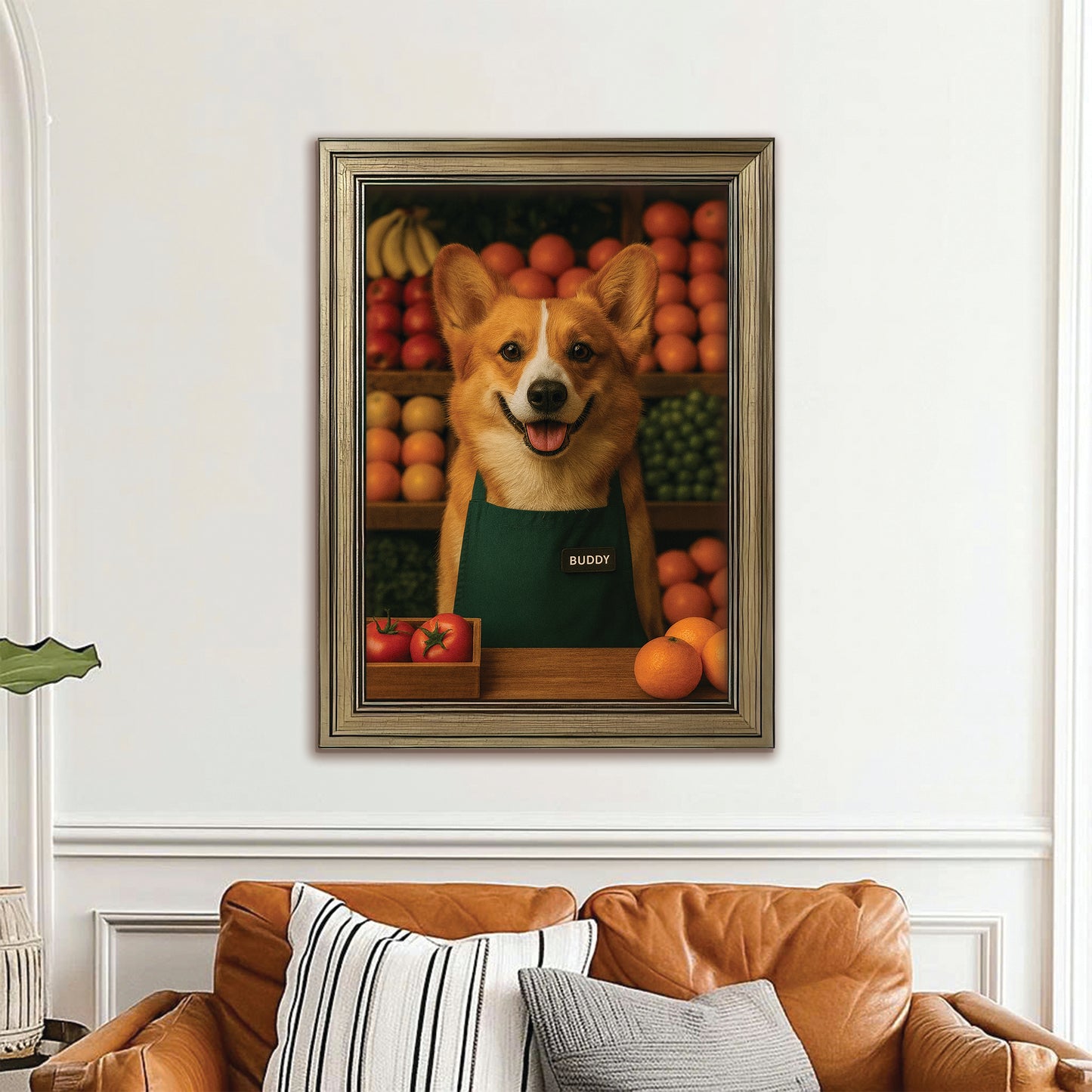 Custom Photo Grocer Store Dog Canvas Framed Wall Art Gift For Dog Lovers