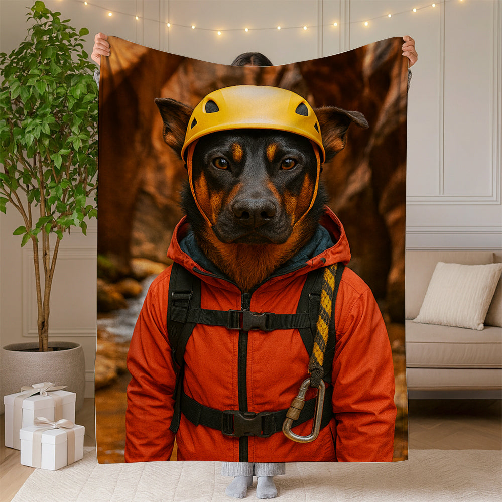 Custom Photo Canyoneering Slot Canyon Adventure Dog BlanketGift For Dog Lovers