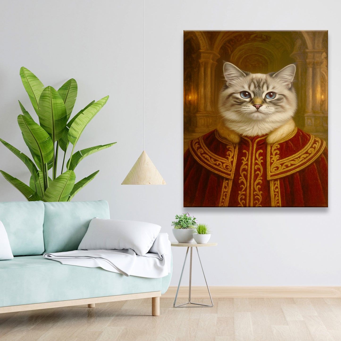 Custom Photo King Royal Cat Style 01 Canvas Gift For Cat Lovers