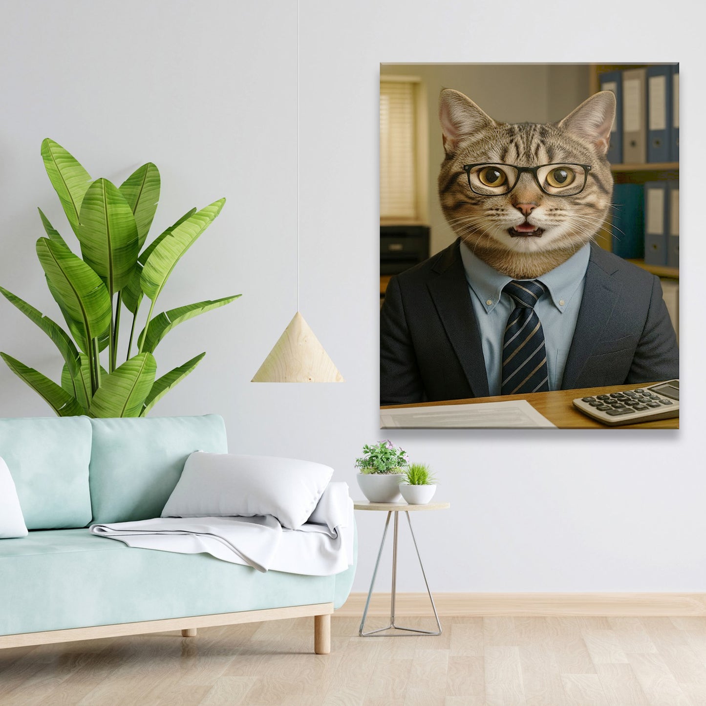 Custom Photo Accountant Cat Canvas Gift For Cat Lovers