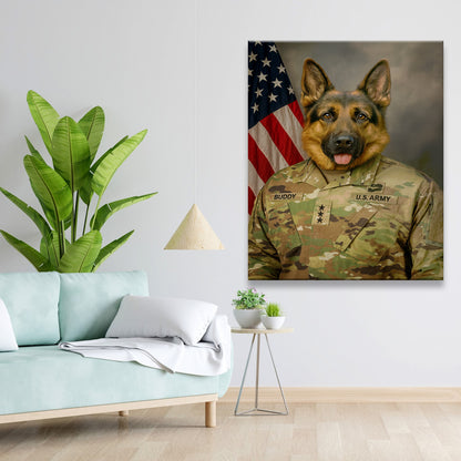 Custom Dog Photo Us Army Canvas _ Gift For Dog Lovers