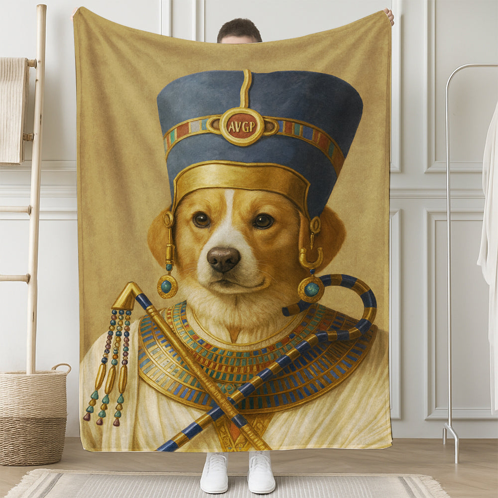 Custom Photo Egyptian Queen Dog BlanketGift For Dog Lover