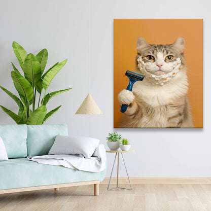 Custom Photo Cat Bathroom Style 36 Canvas Gift For Cat Lovers