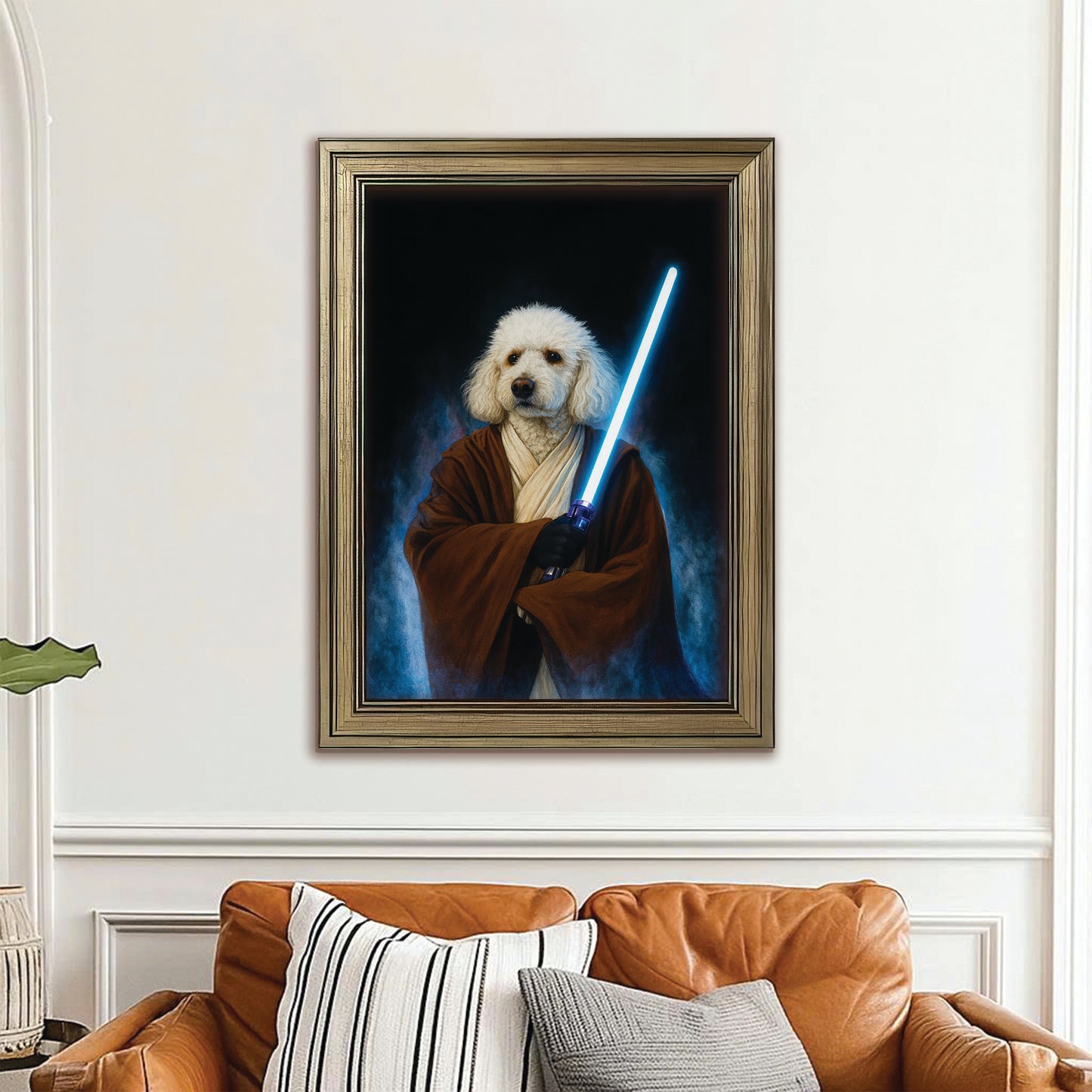 Custom Photo Master Paw Dog  Canvas Framed Wall Art Gift For Dog Lovers