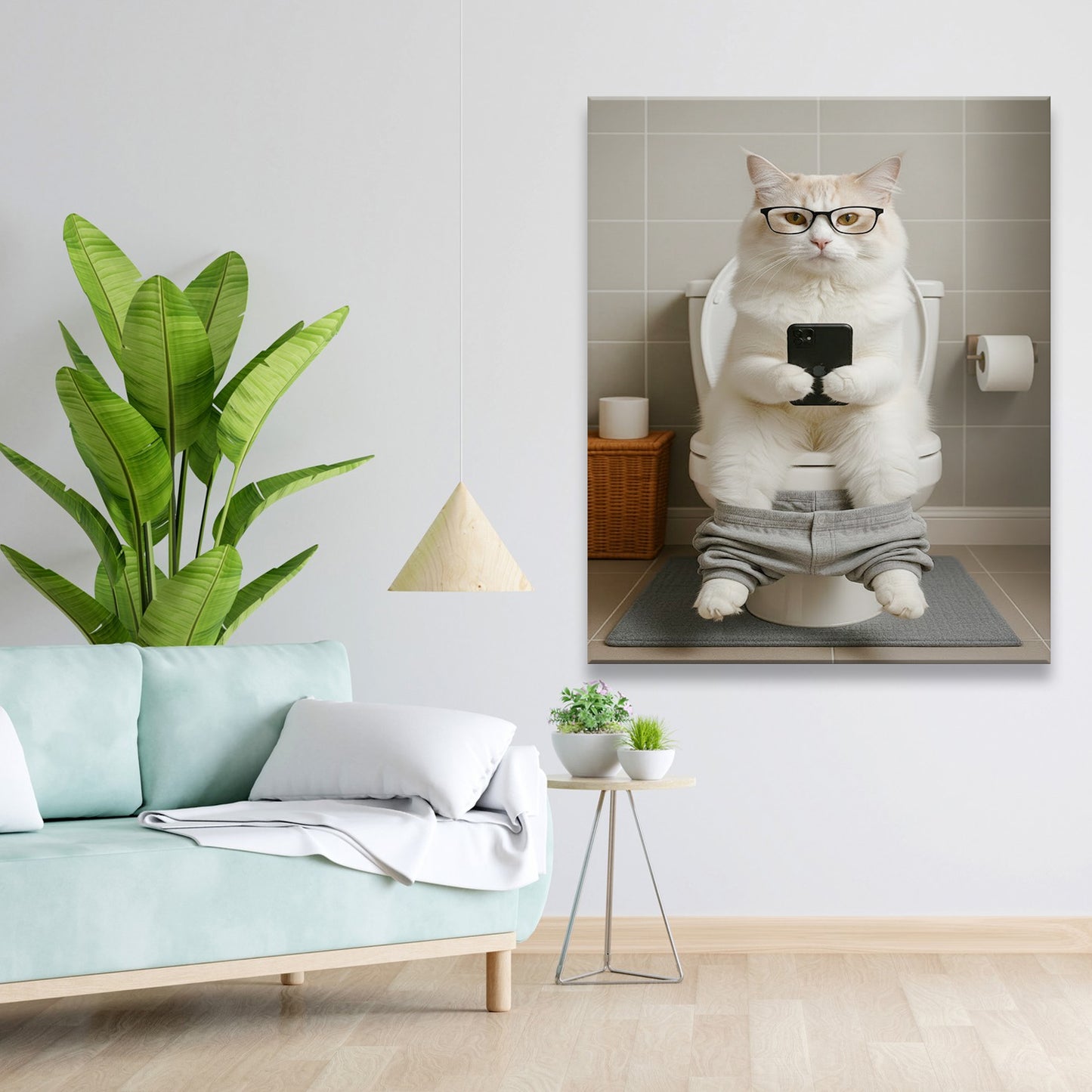 Custom Photo Cat Bathroom Style 15 Canvas Gift For Cat Lovers