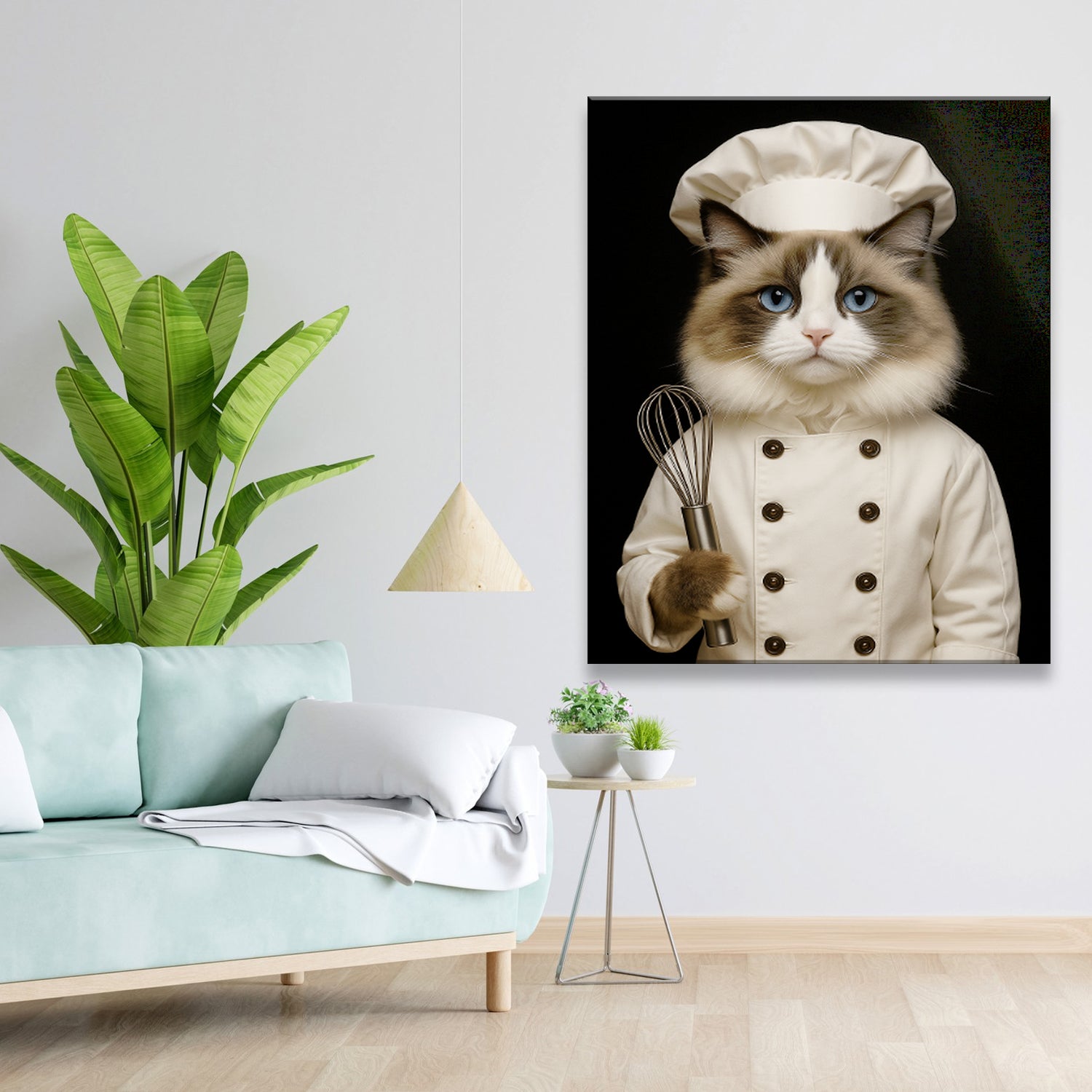 Custom Photo Cat Chef Canvas _ Gift For Cat Lovers