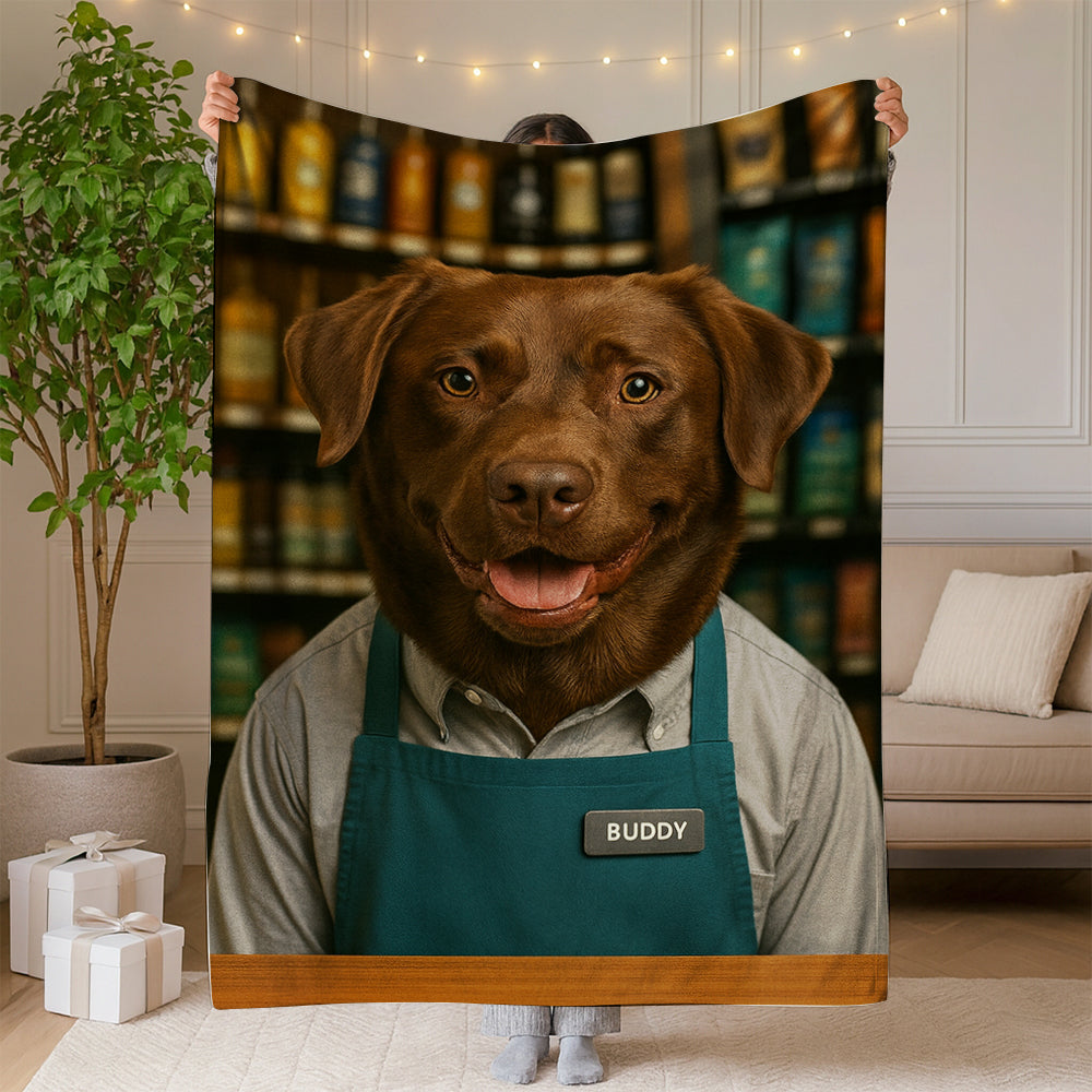 Custom Photo Shop Owner Dog BlanketGift For Dog Lovers