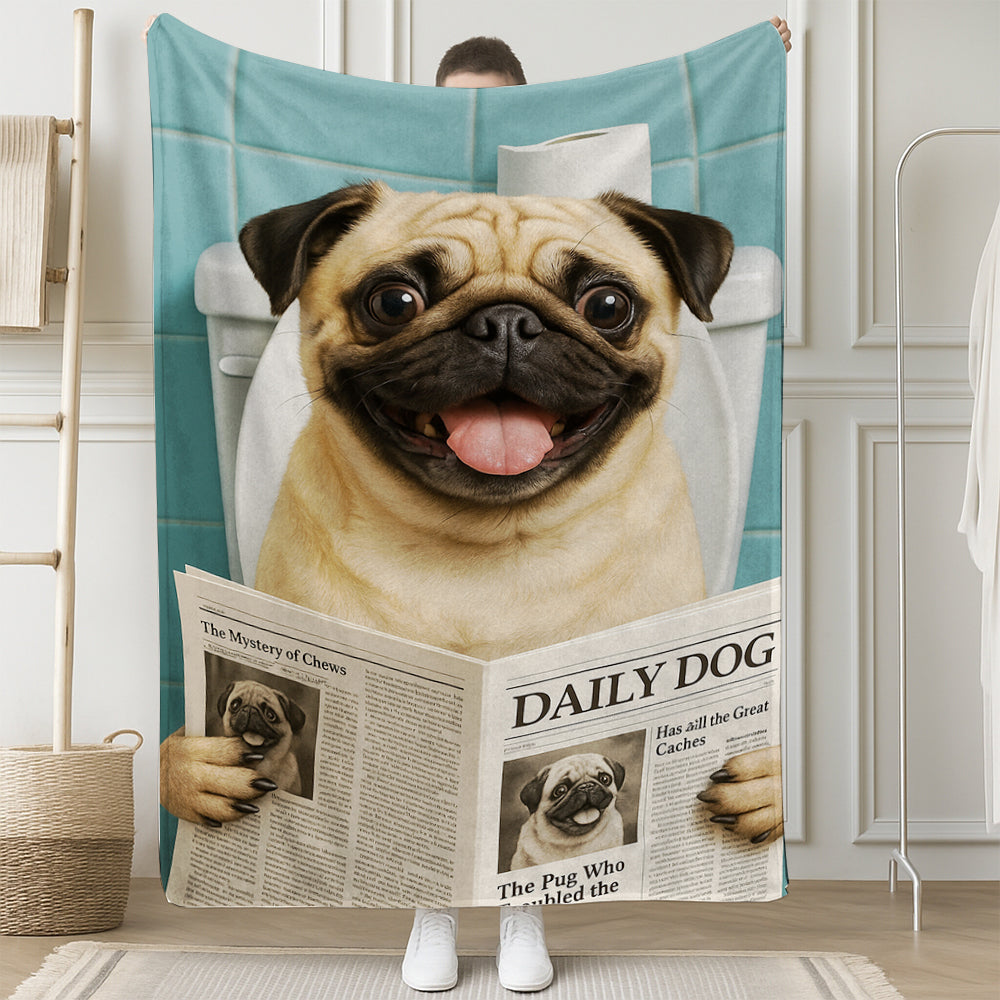 Custom Photo Dog Toilet Bathroom Blanket Gift For Dog Lover