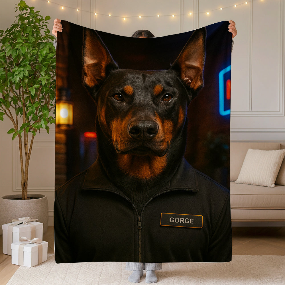 Custom Photo Bouncer Night Club Security Dog BlanketGift For Dog Lovers