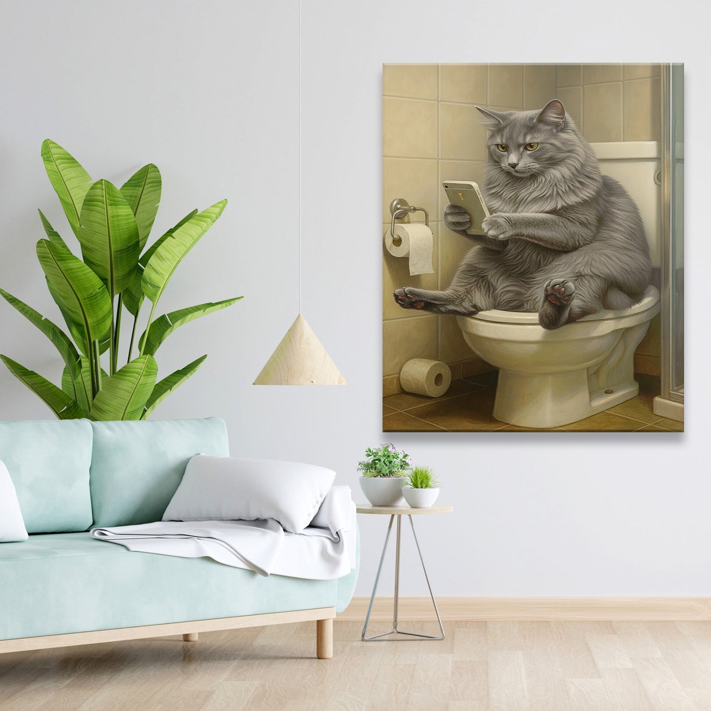 Custom Photo Cat Bathroom Style 3 Canvas Gift For Cat Lovers