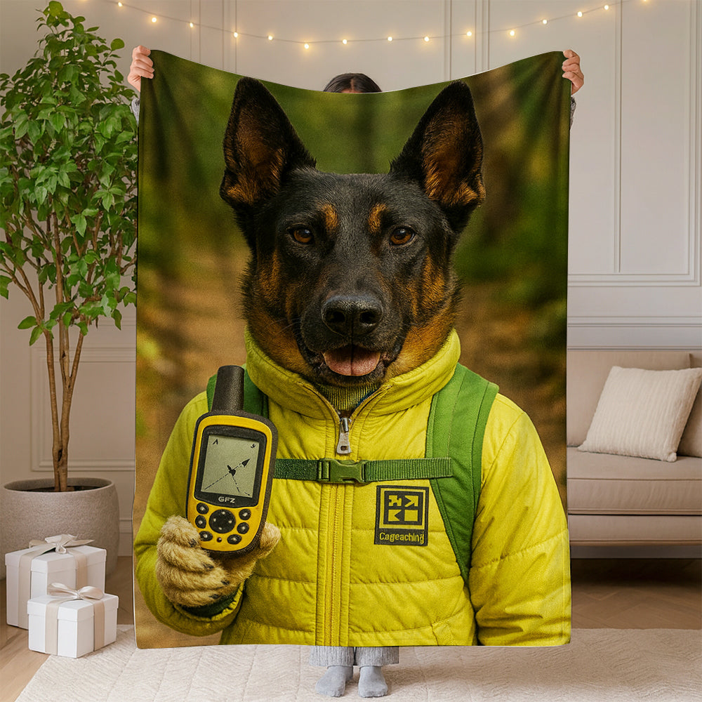 Custom Photo Geocaching Gps Adventure Dog BlanketGift For Dog Lovers