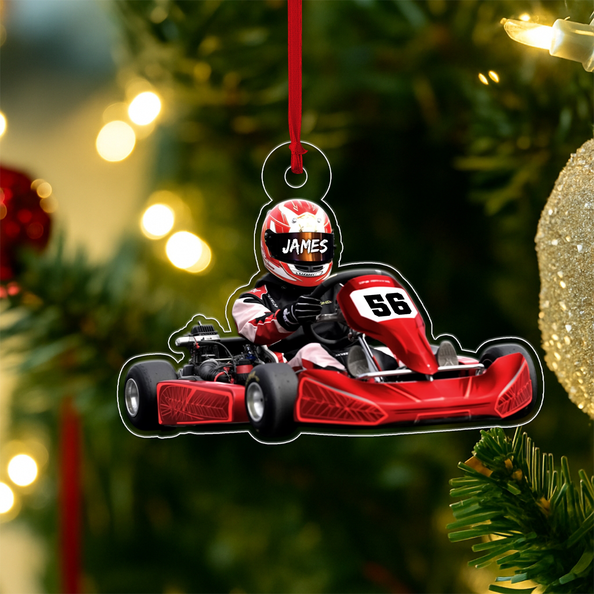 Custom Name Racing Racer Acrylic Ornament Christmas Gift