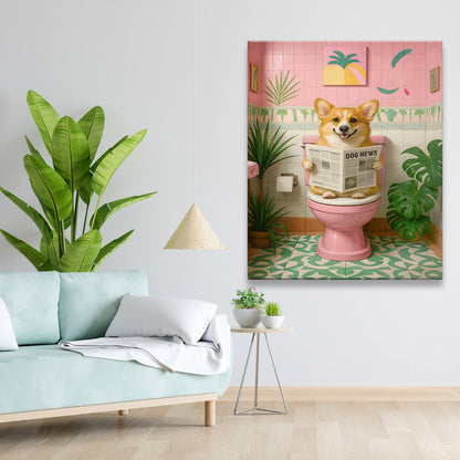 Custom Photo Dog Bathroom Style 10 Canvas Gift For Dog Lovers