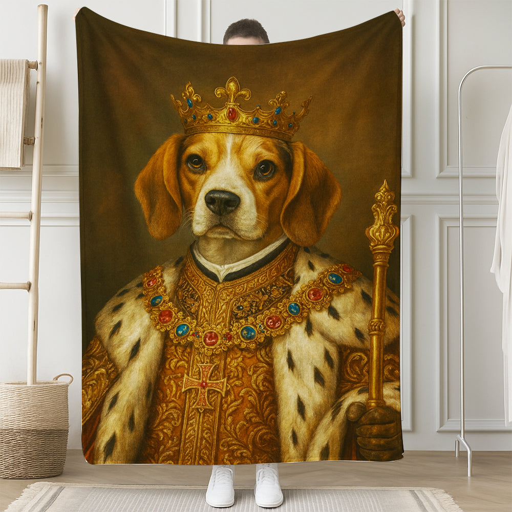 Custom Photo Dog King Royal Blanket Gift For Dog Lover