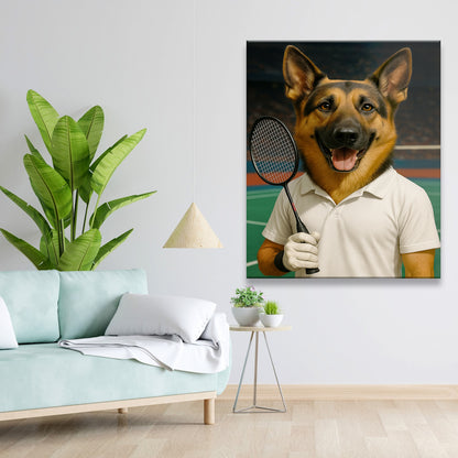 Custom Photo Badminton Dog Canvas Gift For Dog Lovers