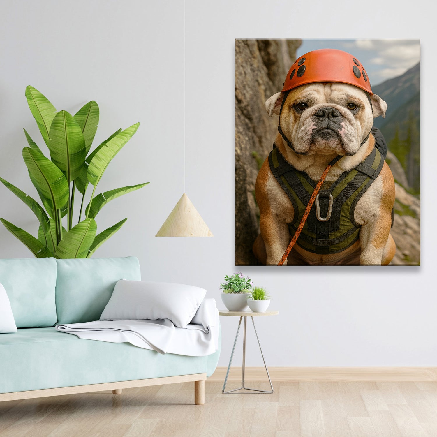 Custom Photo Rock Climber Dog Canvas Gift For Dog Lover