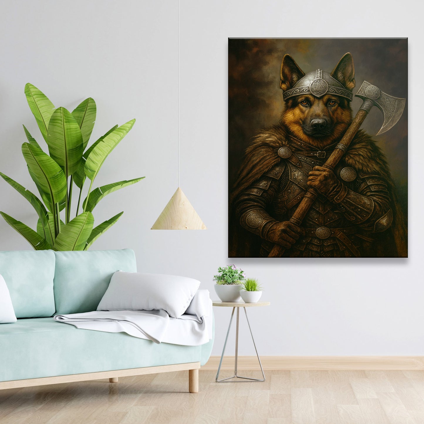 Custom Dog Photo Viking Warrior Canvas _ Gift For Dog