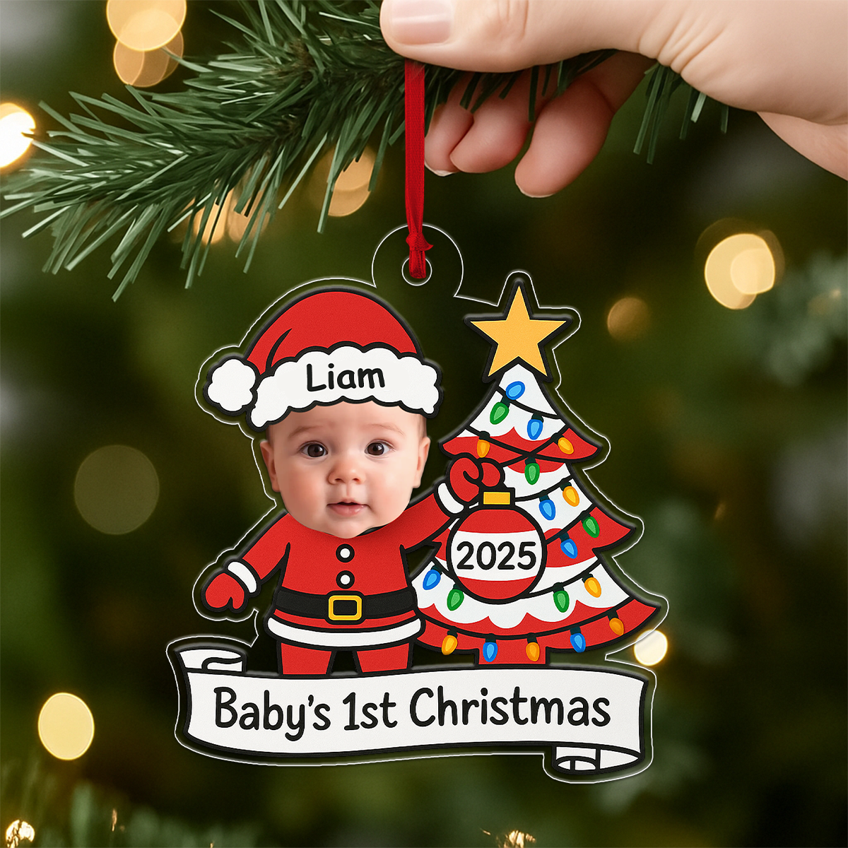Custom Photo Baby Santa Xmas