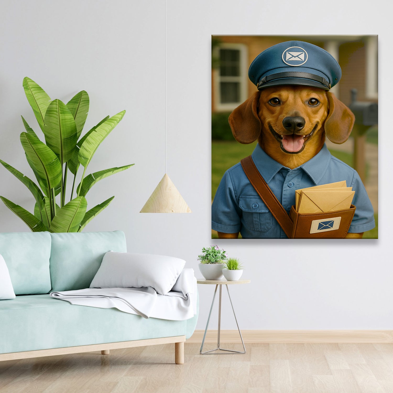 Custom Photo Mail Carrier Dog Canvas Gift For Dog Lovers