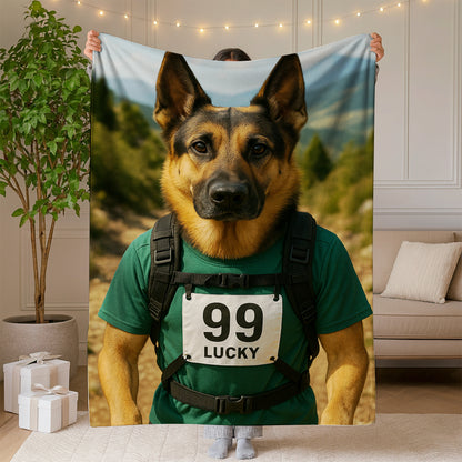Custom Photo Trail Runner Dog BlanketGift For Dog Lovers