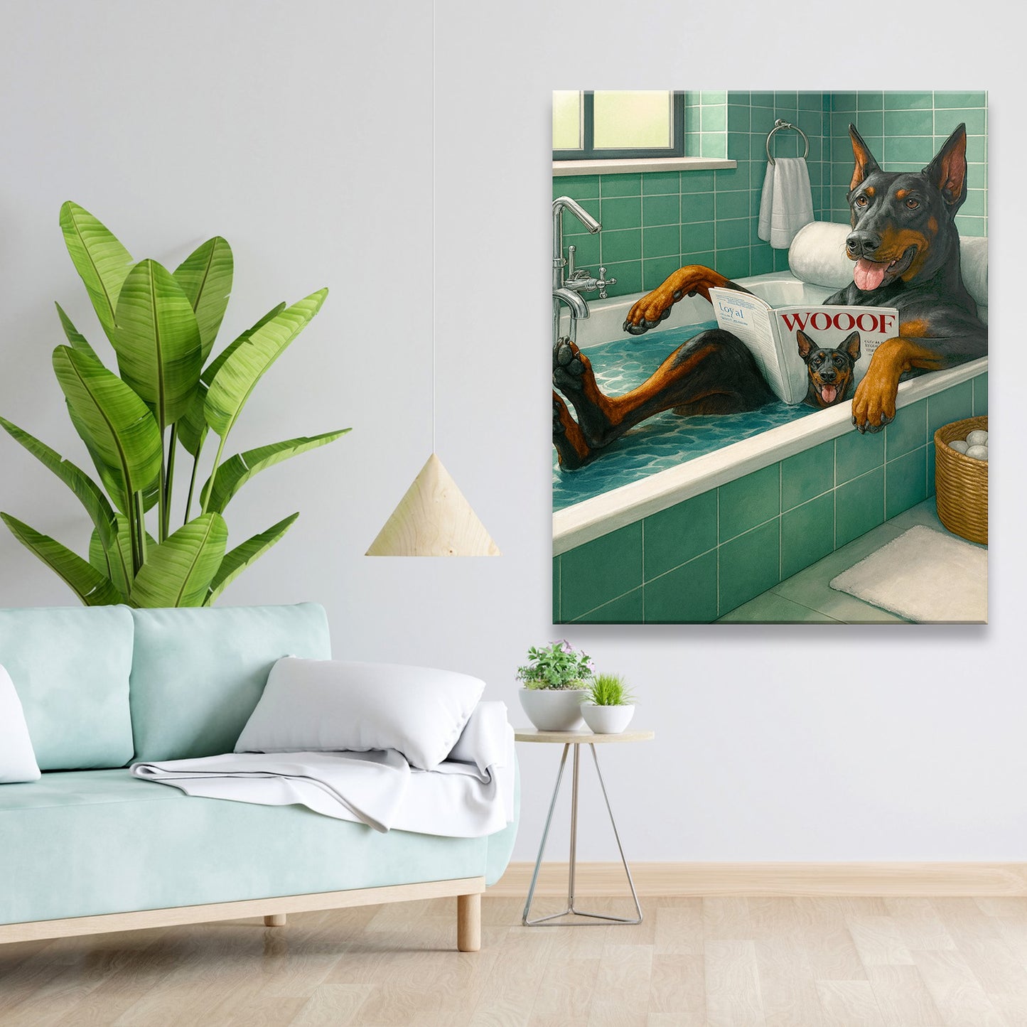Custom Photo Dog Bathroom Style 22 Canvas Gift For Dog Lovers