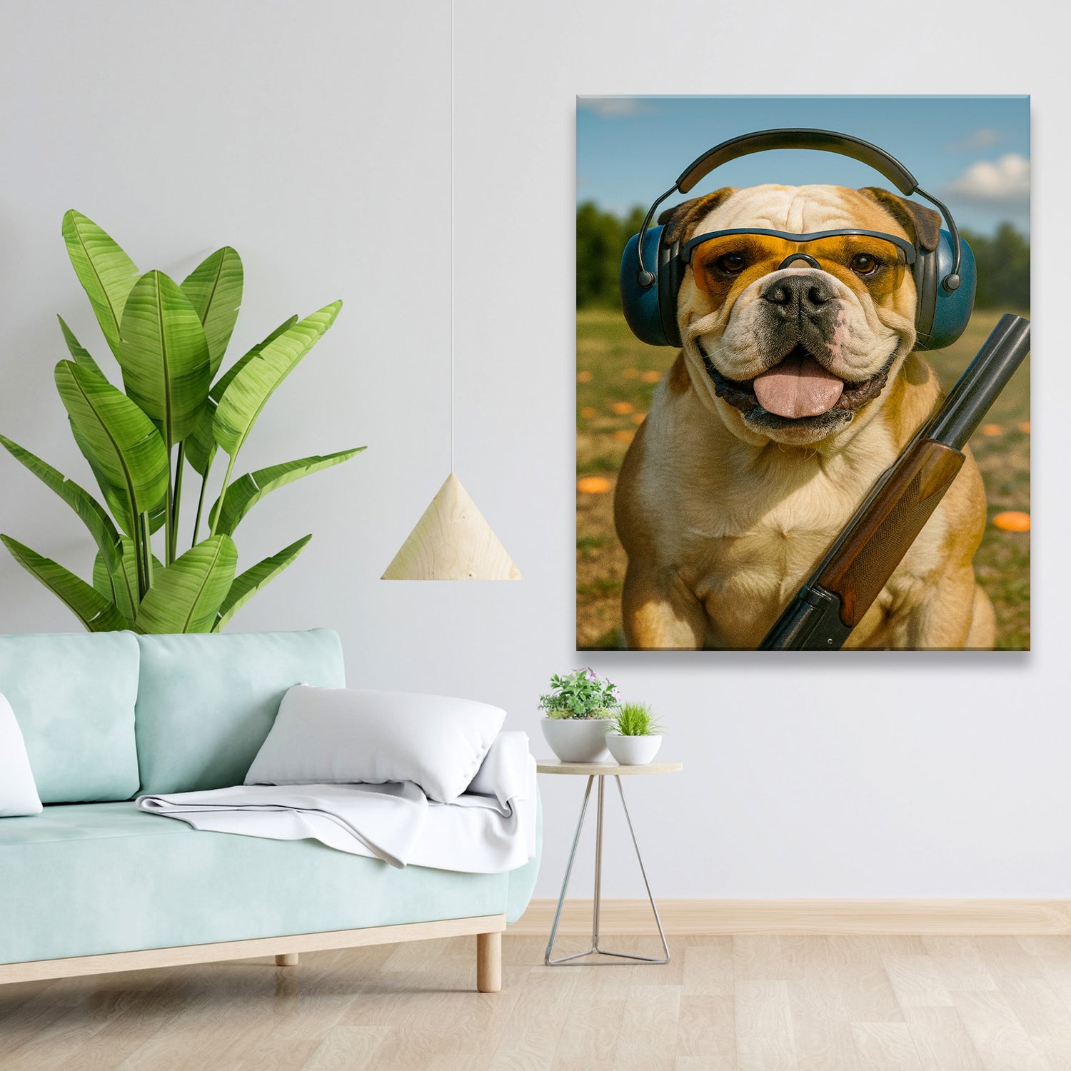 Custom Photo Clay Shooter Dog Canvas Gift For Dog Lovers