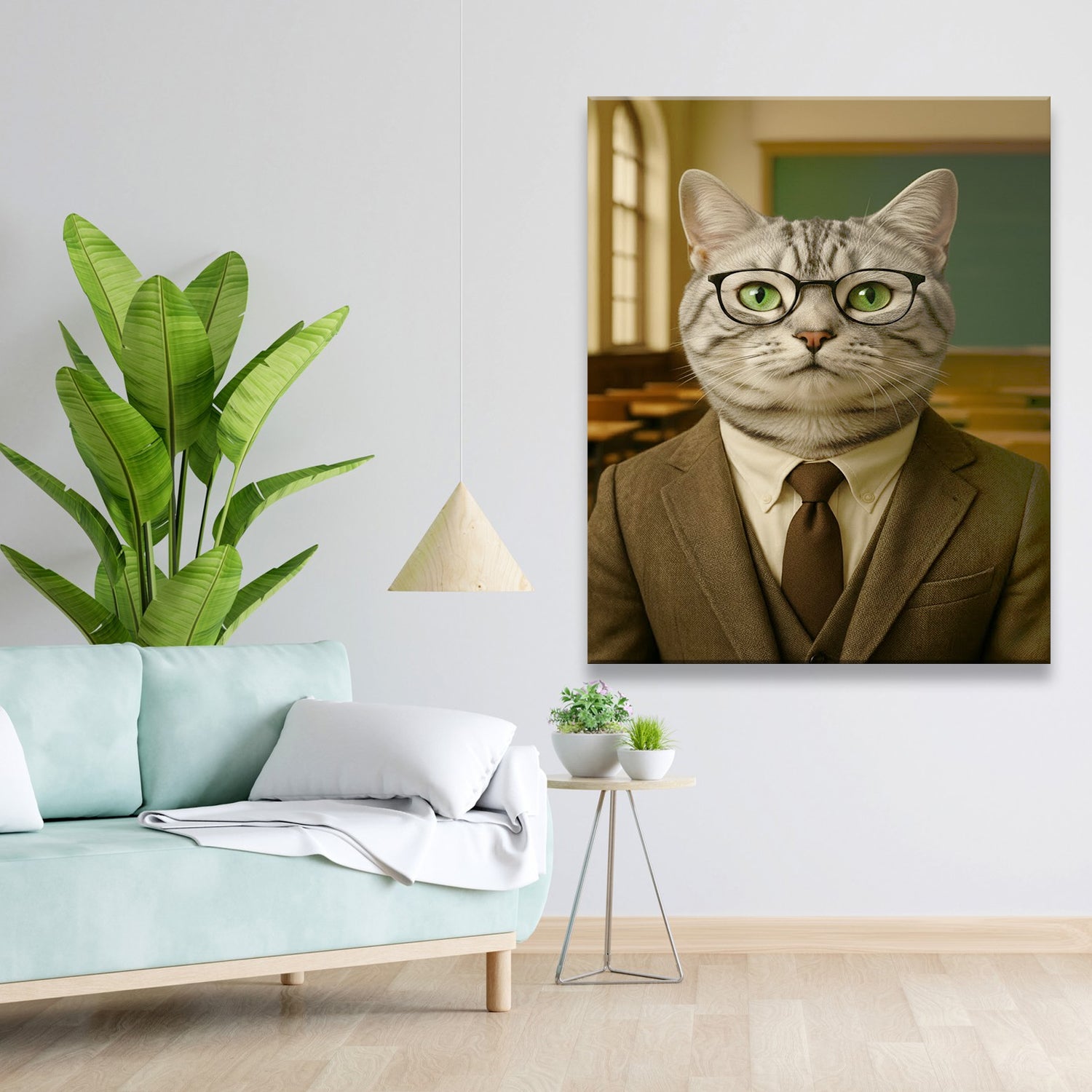 Custom Photo Teacher Cat Canvas Gift For Cat Lovers