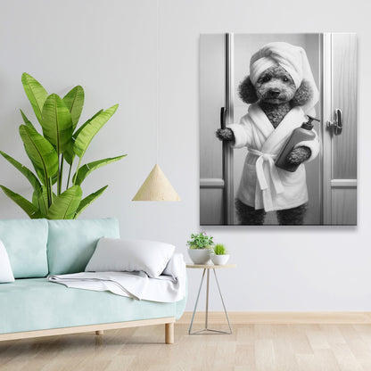 Custom Photo Dog Bathrobe Bathroom Canvas Gift For Dog Lovers