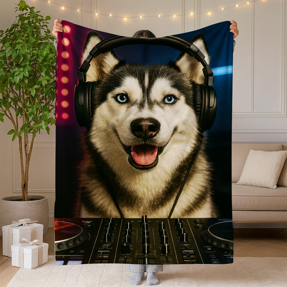 Custom Photo Dj Dog BlanketGift For Dog Lovers