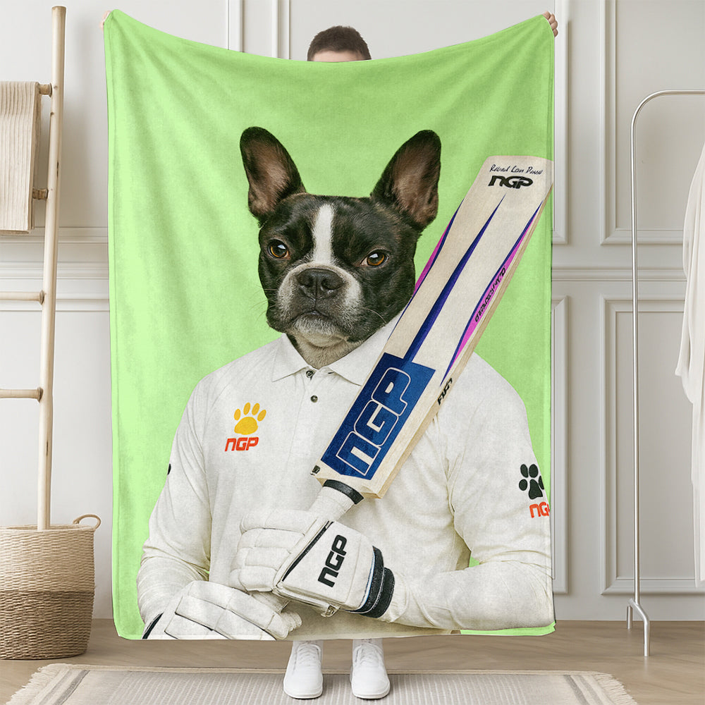 Custom Photo Cricketer Dog BlanketGift For Dog Lovers