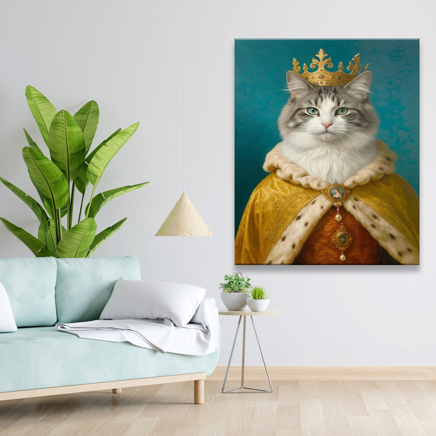 Custom Photo King Royal Cat Canvas Gift For Cat Lovers