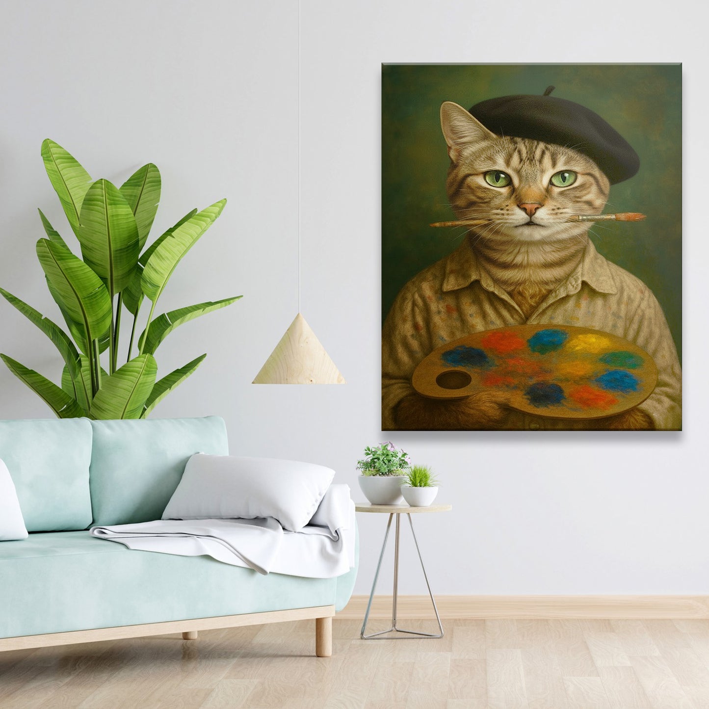 Custom Photo Artist Cat Canvas Gift For Cat Lovers
