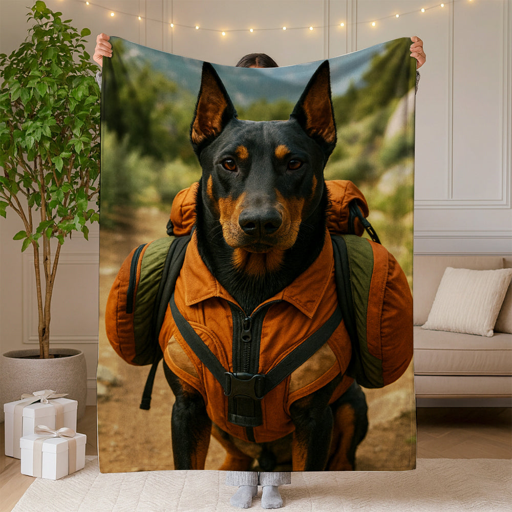 Custom Photo Backpacking Hiking Dog BlanketGift For Dog Lovers