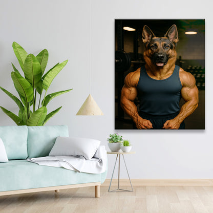 Custom Photo Body Builder Dog Canvas Gift For Dog Lovers