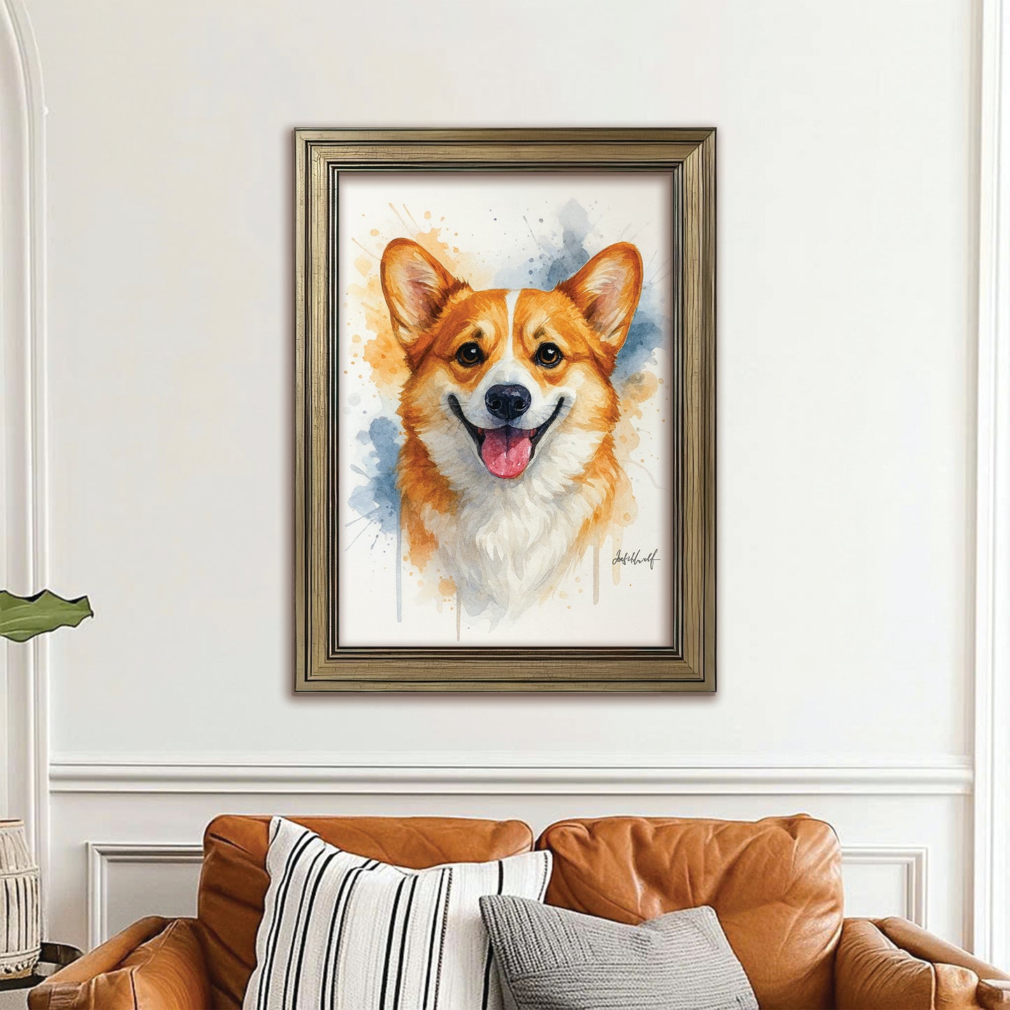 Custom Photo Dog Watercolor Artwork